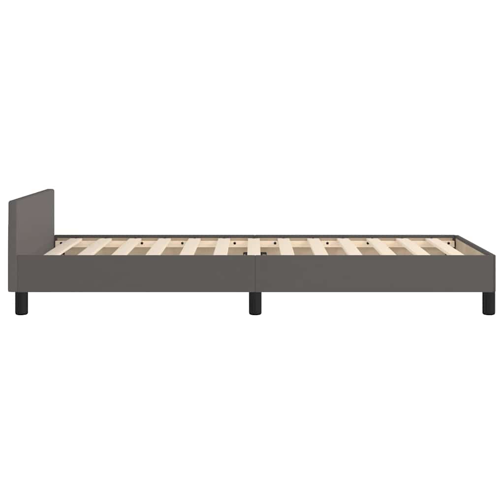 Sengeramme med hovedgærde uden madras Grå 100x200 cm