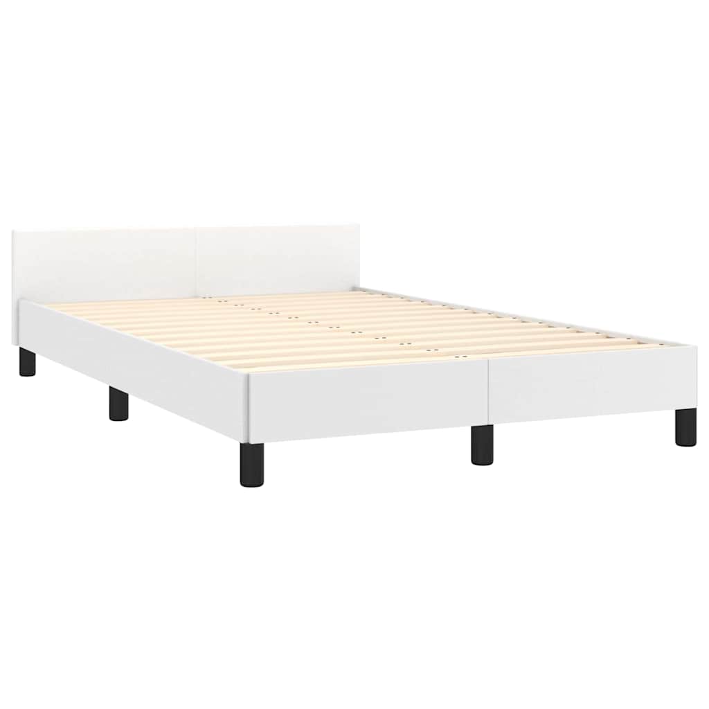 Sengeramme med hovedgærde uden madras Hvid 120x200 cm