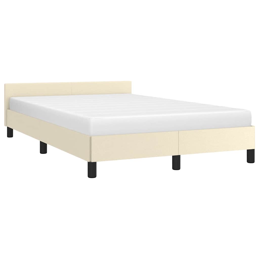 Sengeramme med hovedgærde uden madras Creme 120x200 cm