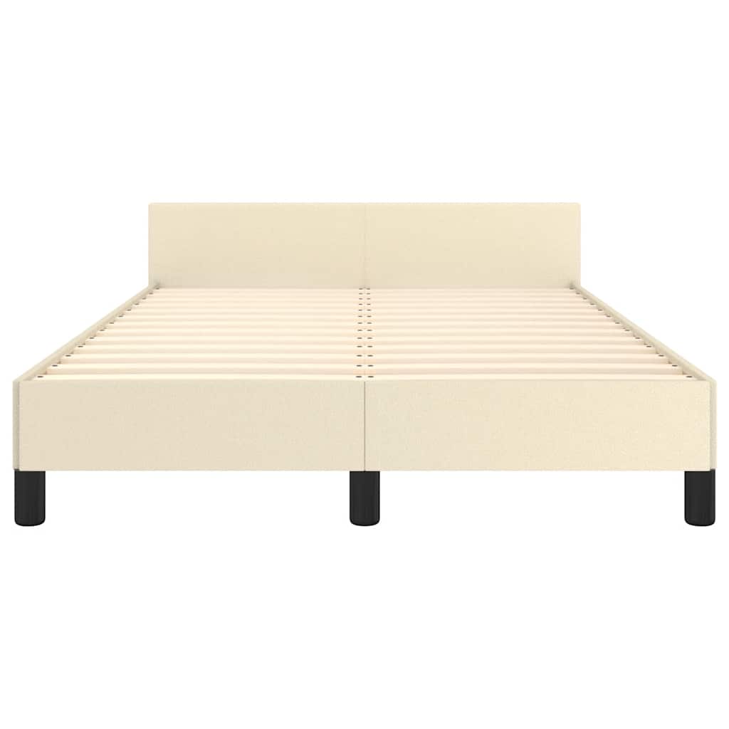 Sengeramme med hovedgærde uden madras Creme 120x200 cm