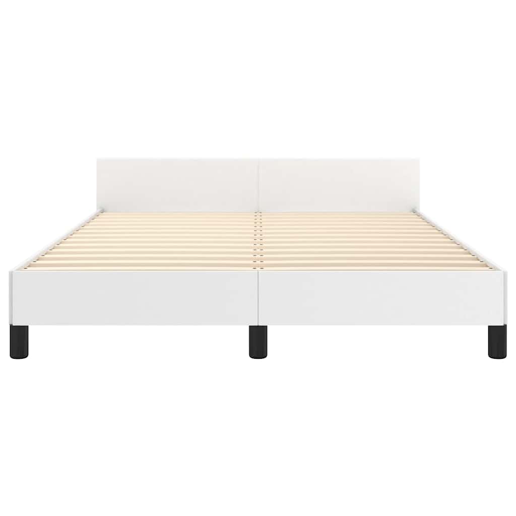 Sengeramme med hovedgærde uden madras Hvid 140x190 cm
