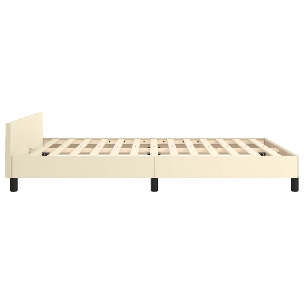 Sengeramme med hovedgærde uden madras Creme 140x190 cm