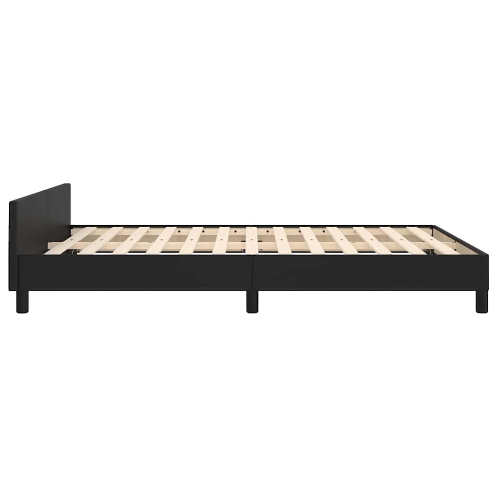 Sengeramme med hovedgærde uden madras Sort 140x200 cm