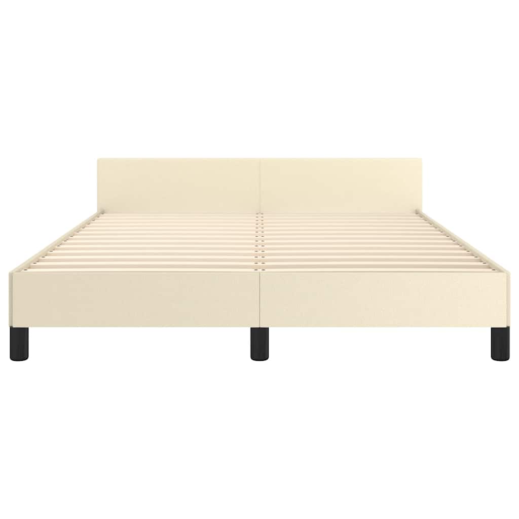 Sengeramme med hovedgærde uden madras Creme 140x200 cm