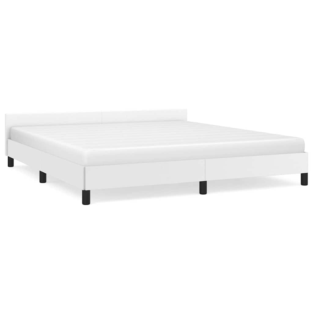 Sengeramme med hovedgærde uden madras Hvid 160x200 cm