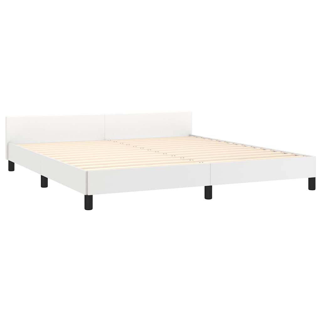 Sengeramme med hovedgærde uden madras Hvid 160x200 cm