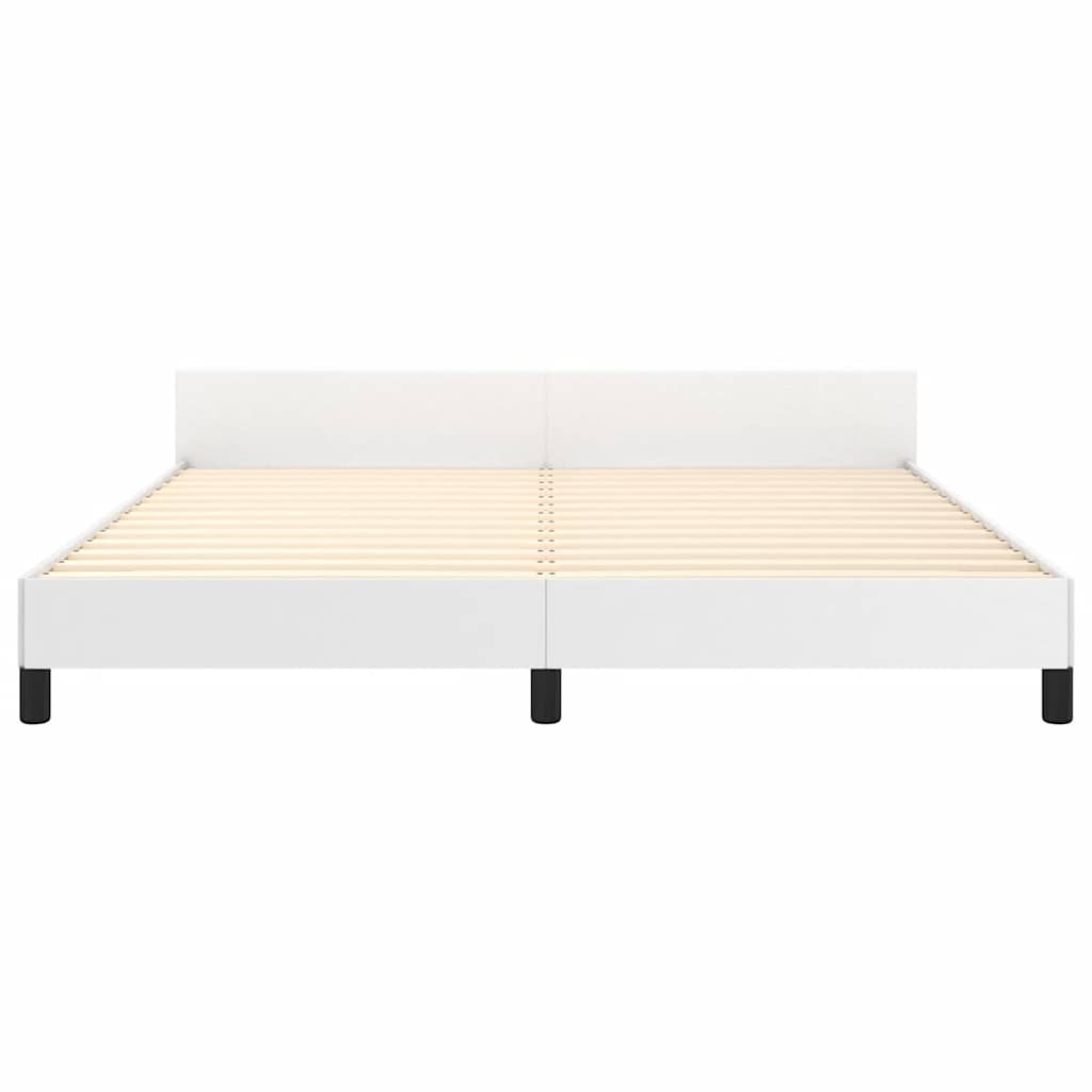 Sengeramme med hovedgærde uden madras Hvid 160x200 cm
