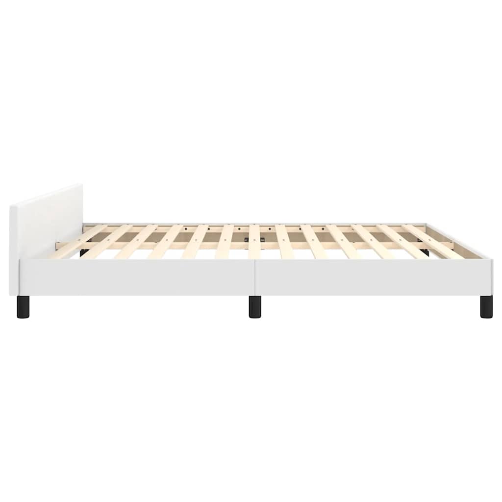 Sengeramme med hovedgærde uden madras Hvid 160x200 cm