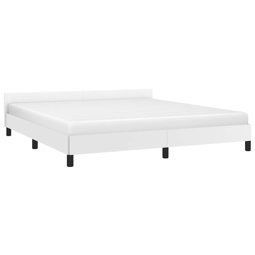 Sengeramme med hovedgærde uden madras Hvid 180x200 cm
