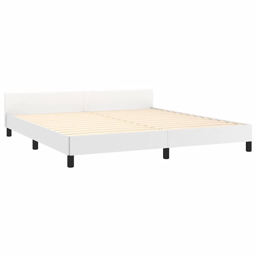 Sengeramme med hovedgærde uden madras Hvid 180x200 cm