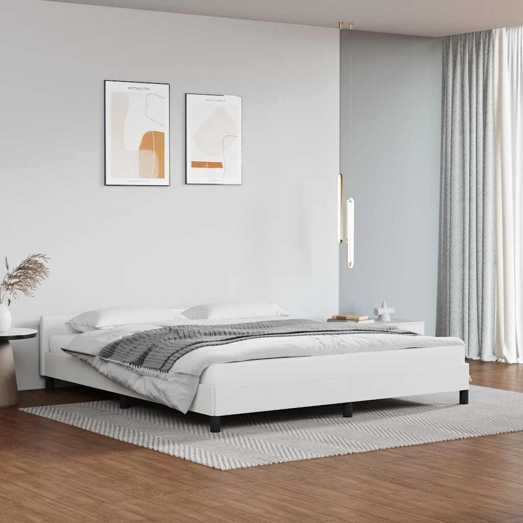 Sengeramme med hovedgærde uden madras Hvid 180x200 cm