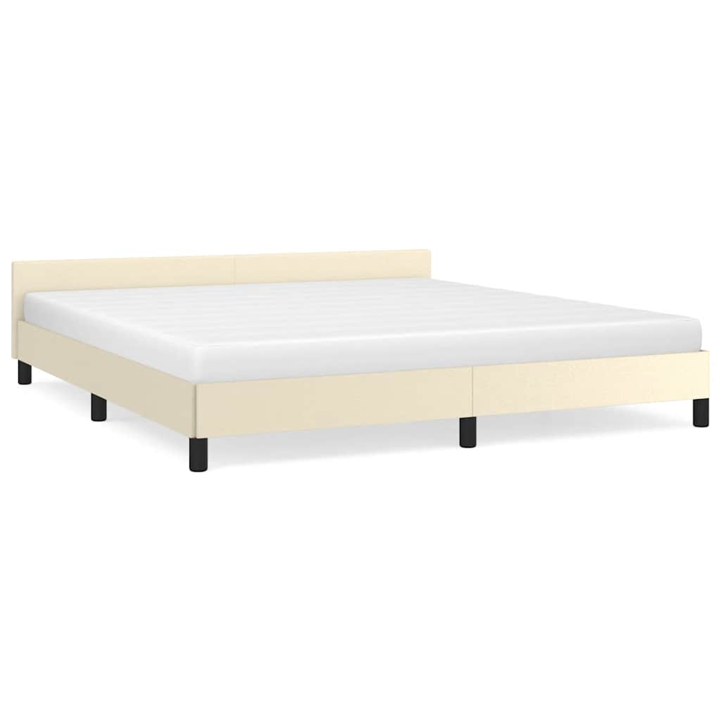 Sengeramme med hovedgærde uden madras Creme 180x200 cm