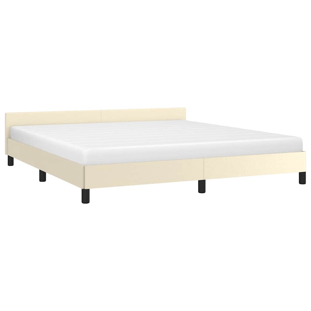 Sengeramme med hovedgærde uden madras Creme 180x200 cm
