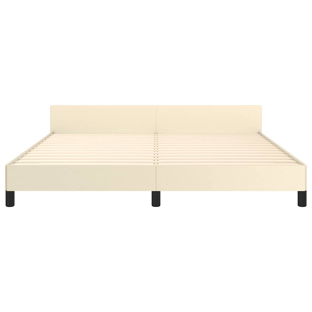 Sengeramme med hovedgærde uden madras Creme 180x200 cm