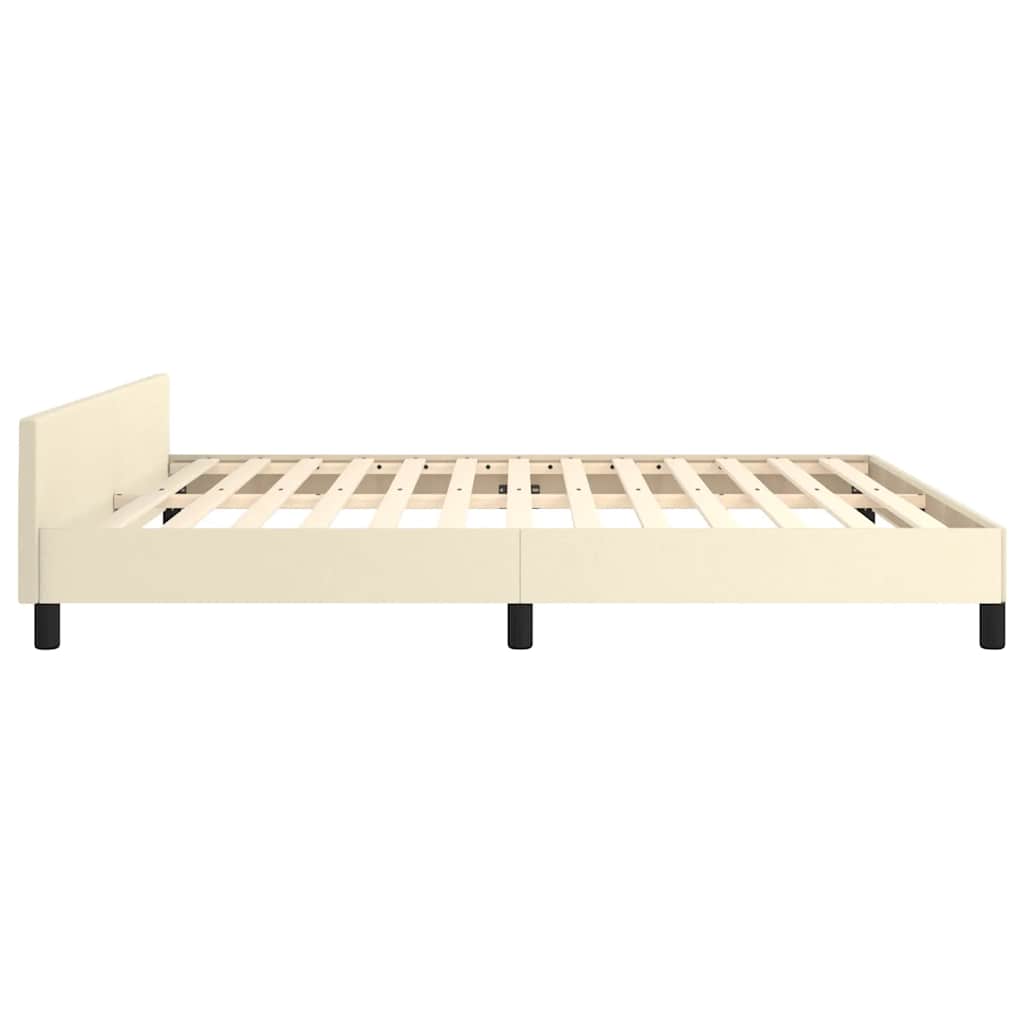 Sengeramme med hovedgærde uden madras Creme 180x200 cm