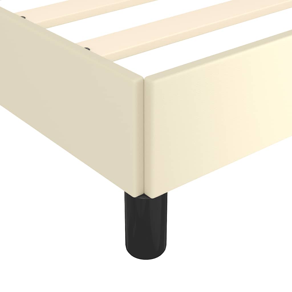 Sengeramme med hovedgærde uden madras Creme 180x200 cm