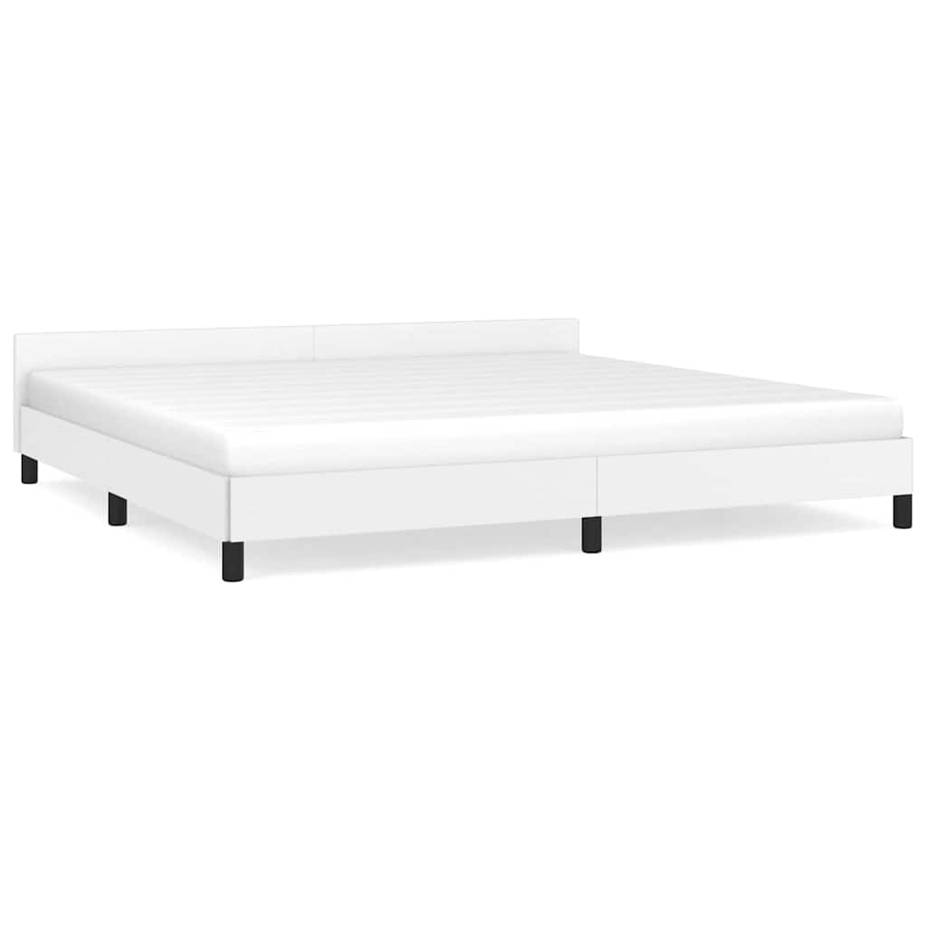Sengeramme med hovedgærde uden madras Hvid 200x200 cm