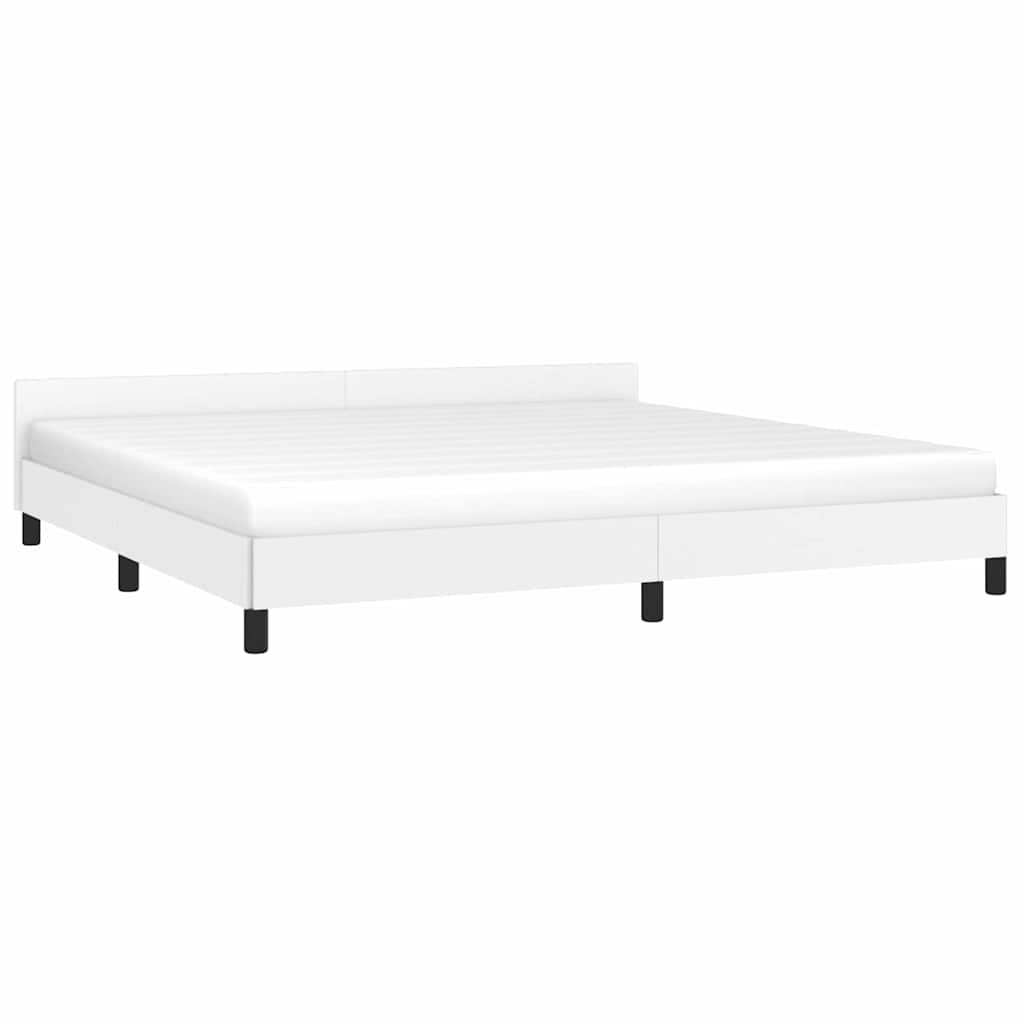 Sengeramme med hovedgærde uden madras Hvid 200x200 cm