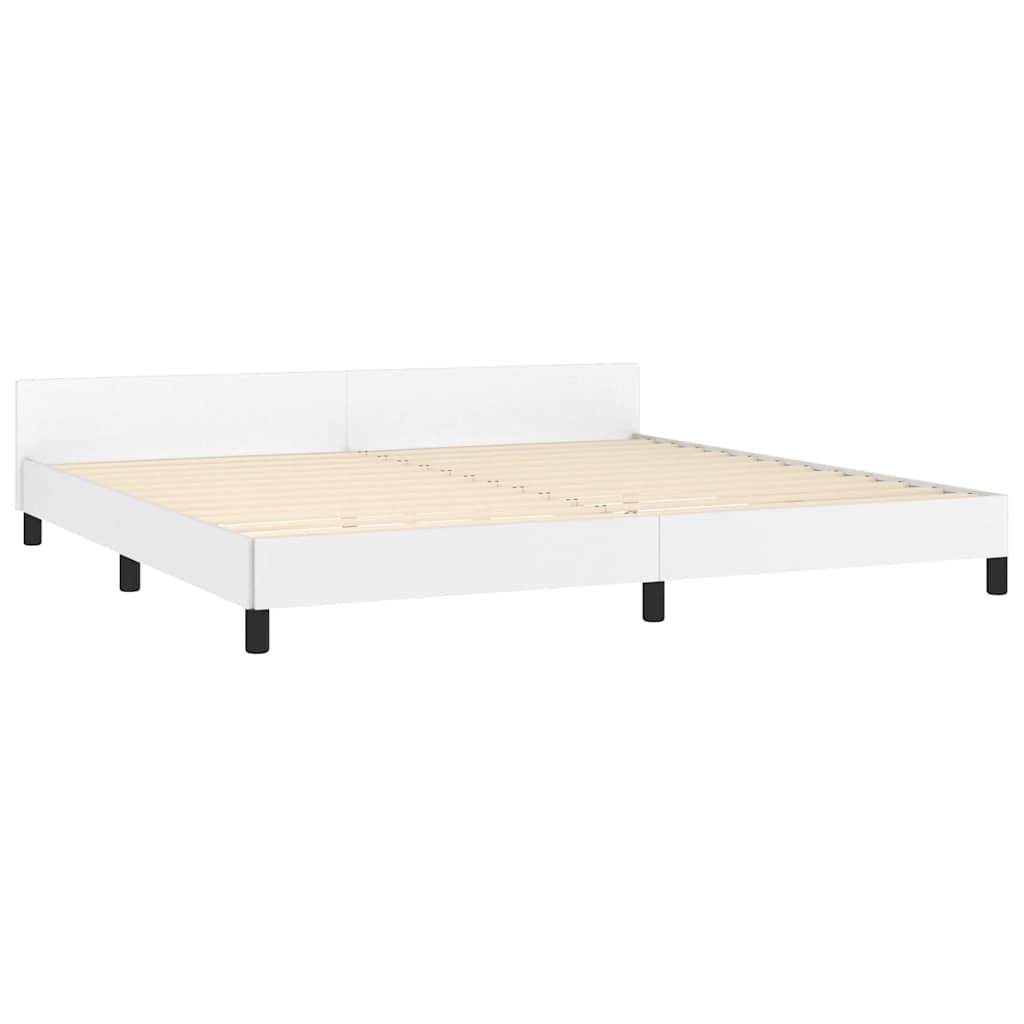 Sengeramme med hovedgærde uden madras Hvid 200x200 cm