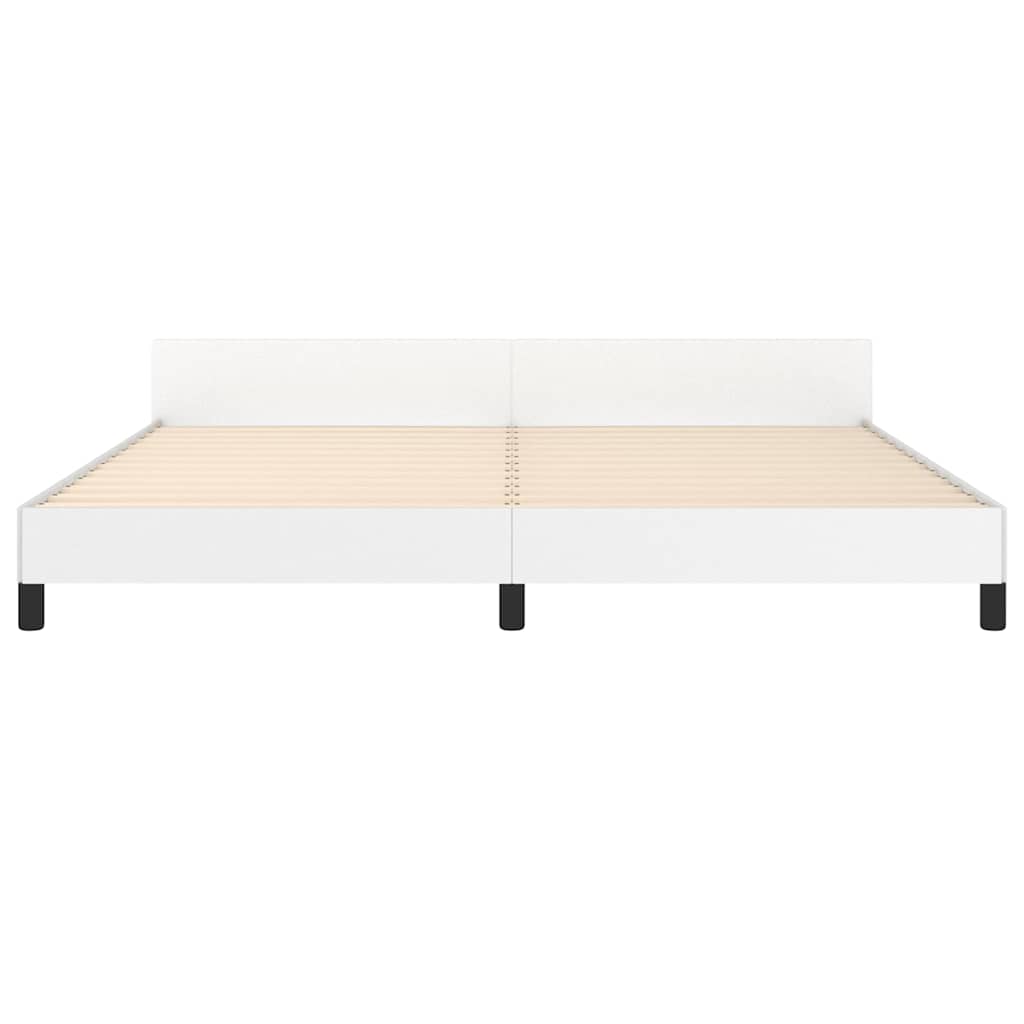 Sengeramme med hovedgærde uden madras Hvid 200x200 cm