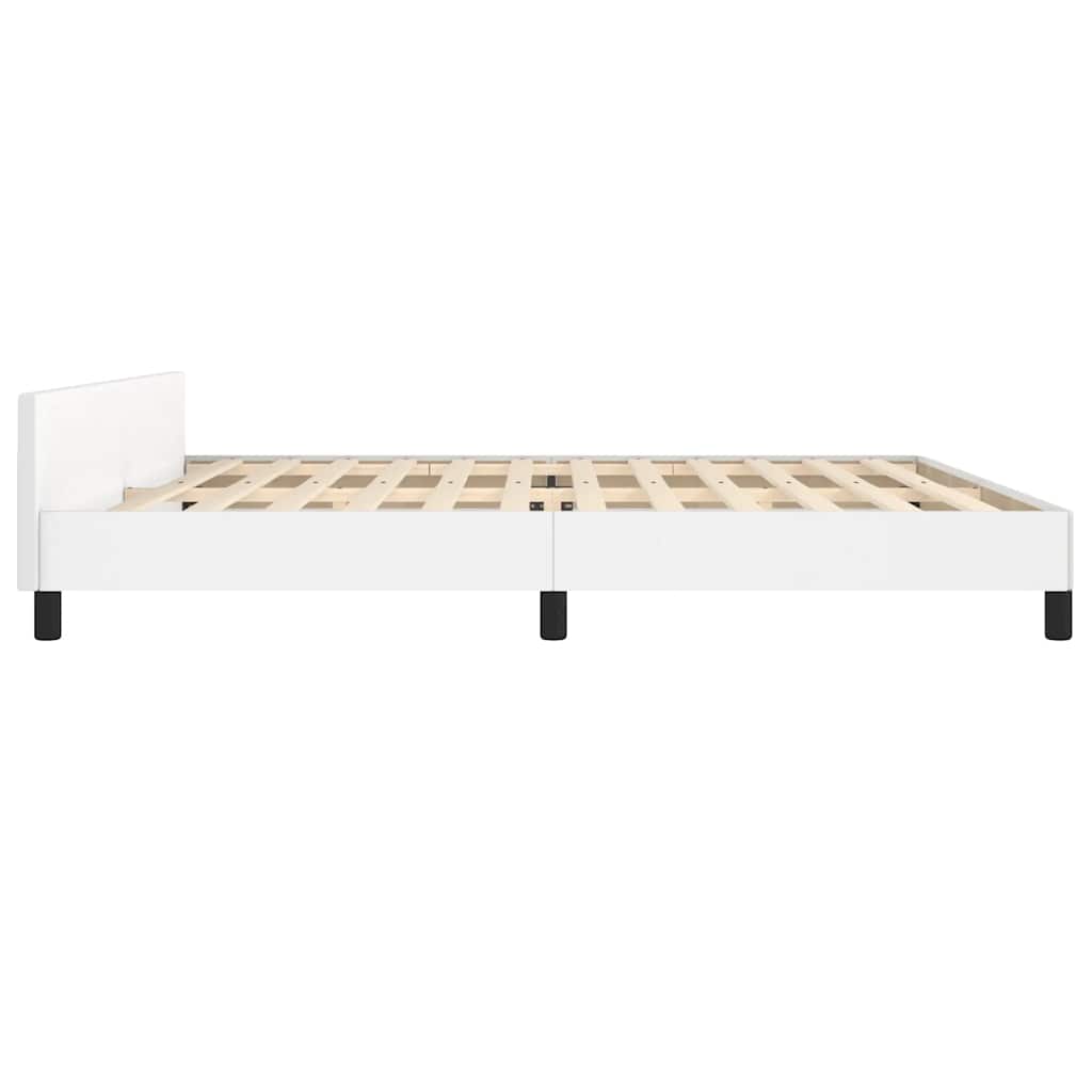 Sengeramme med hovedgærde uden madras Hvid 200x200 cm