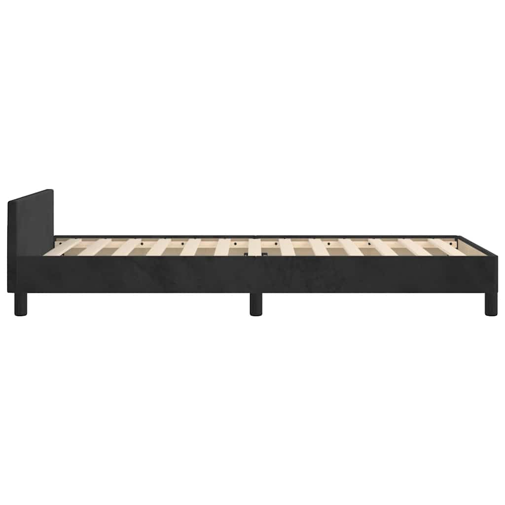 Sengeramme med hovedgærde uden madras Sort 80x200 cm Fløjl