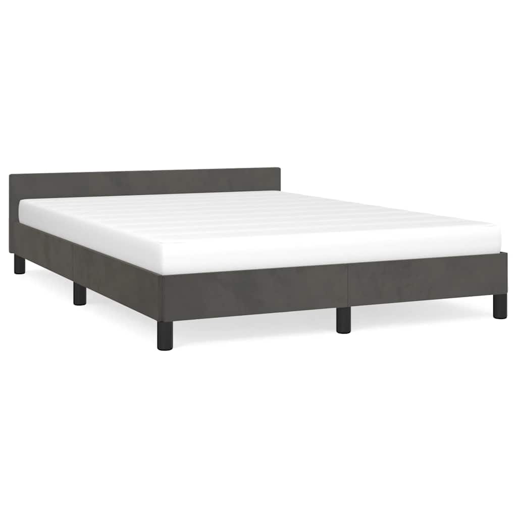 Sengeramme uden madras Mørkegrå 140x190 cm Fløjl