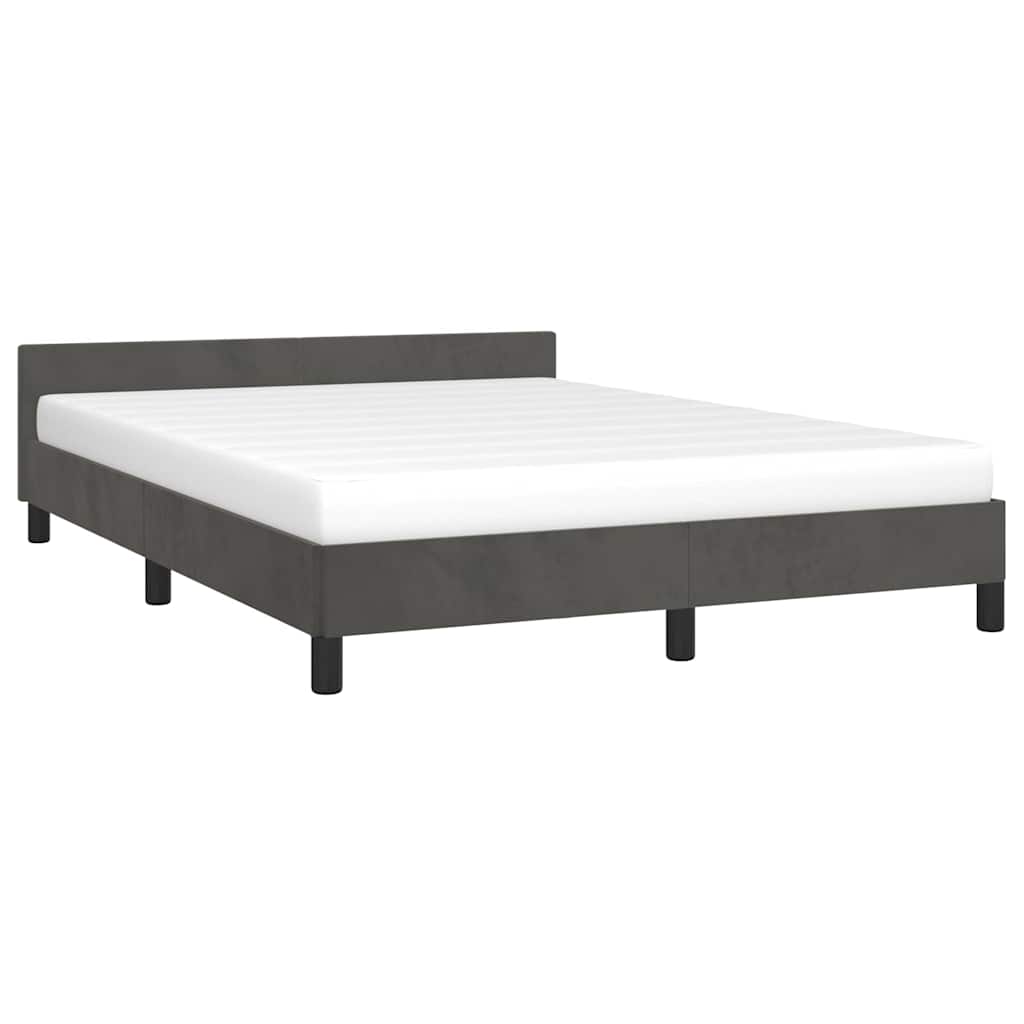 Sengeramme uden madras Mørkegrå 140x190 cm Fløjl