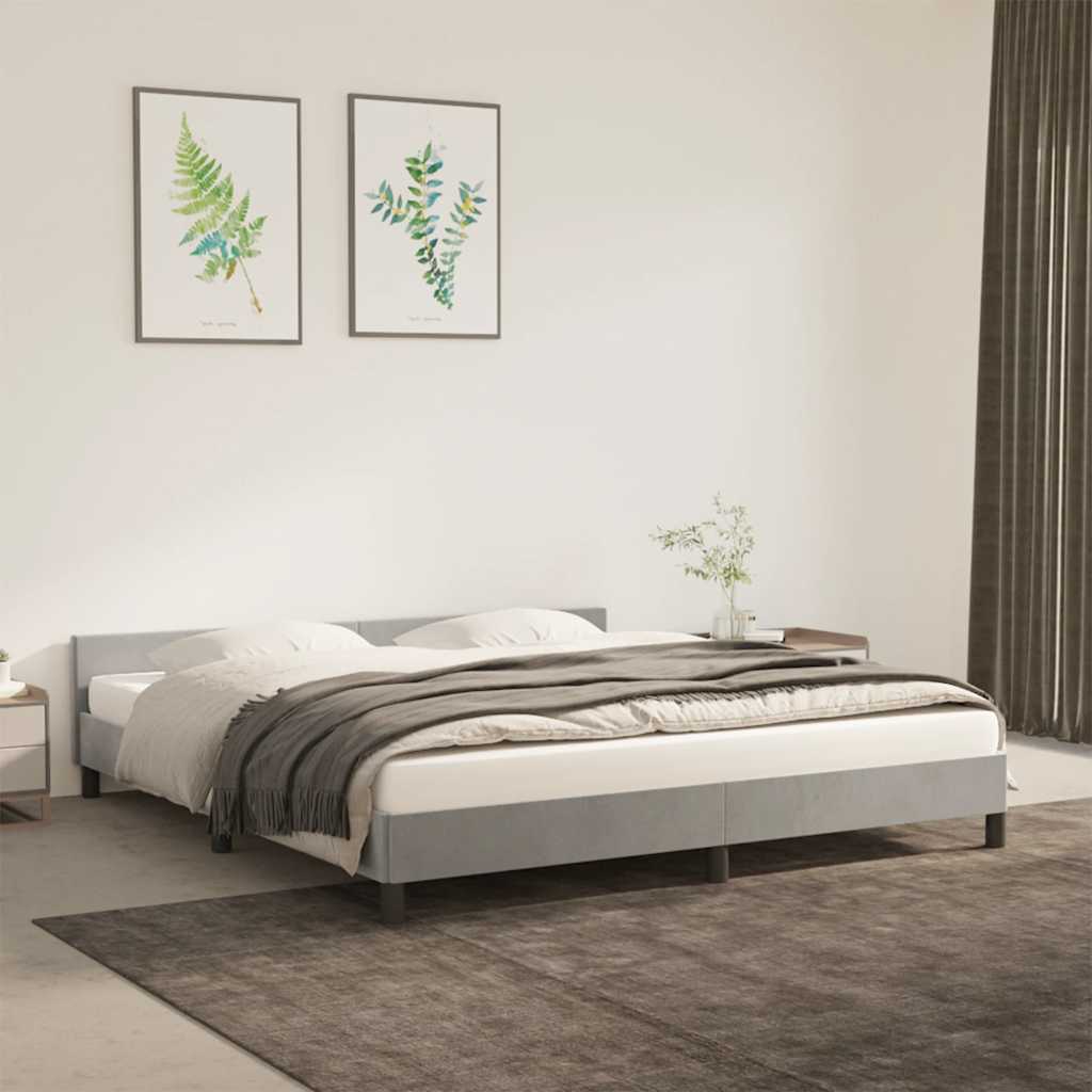 Sengeramme uden madras Lysegrå 160x200 cm Fløjl