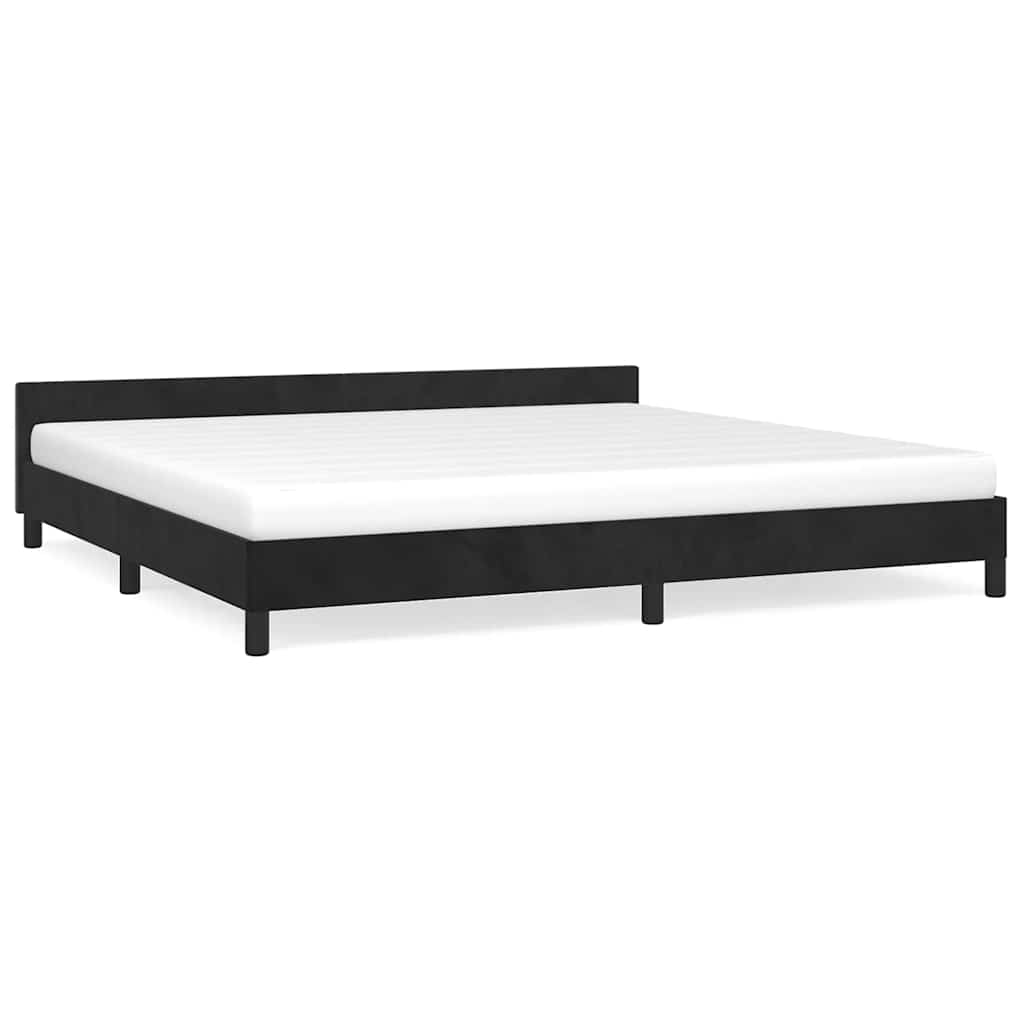 Sengeramme uden madras Sort 200x200 cm Fløjl