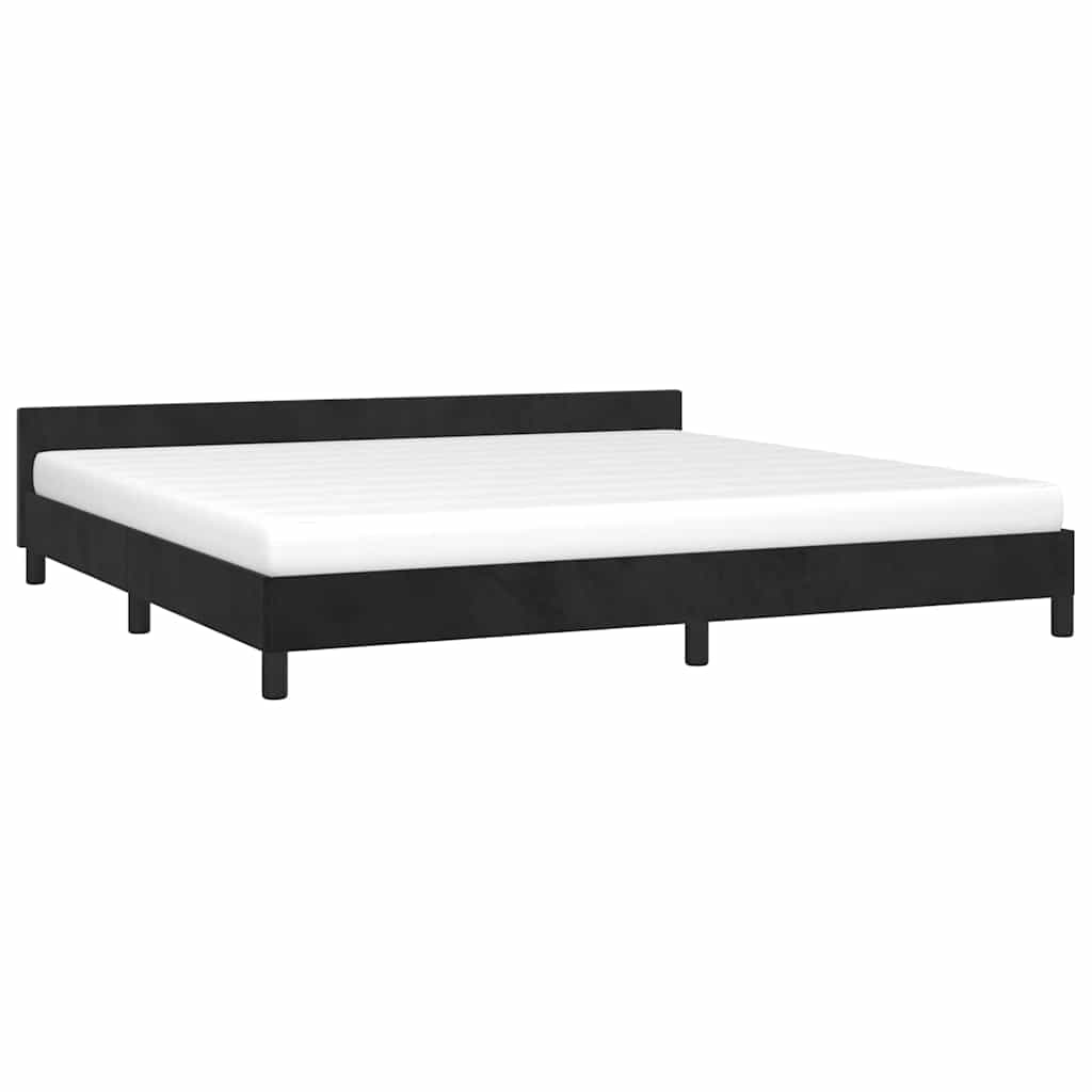 Sengeramme uden madras Sort 200x200 cm Fløjl