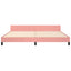 Sengeramme med hovedgærde uden madras Pink 200x200 cm Fløjl