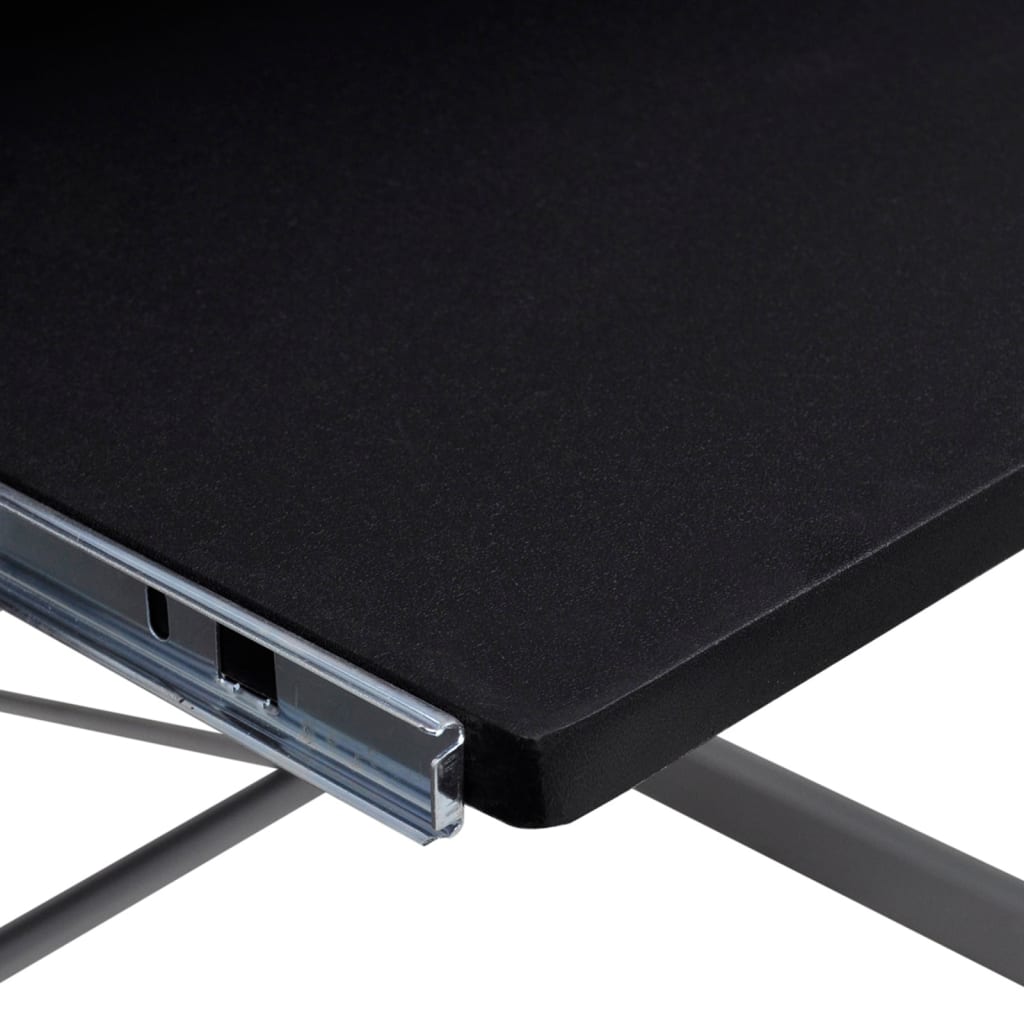 computerbord til hjørne 132x112x99 cm konstrueret træ sort