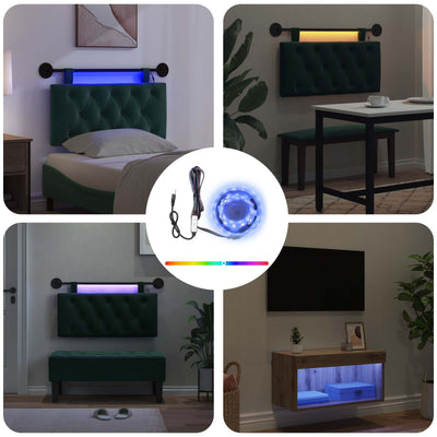 LED Strip med LED-lysstrimler Sort 180 cm SMD5050