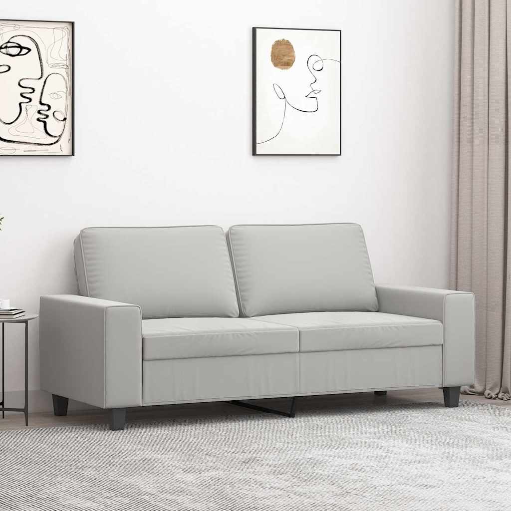 2-personers sofa 140 cm mikrofiberstof lysegrå