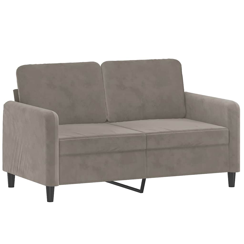 2-personers sofa 120 cm velour lysegrå