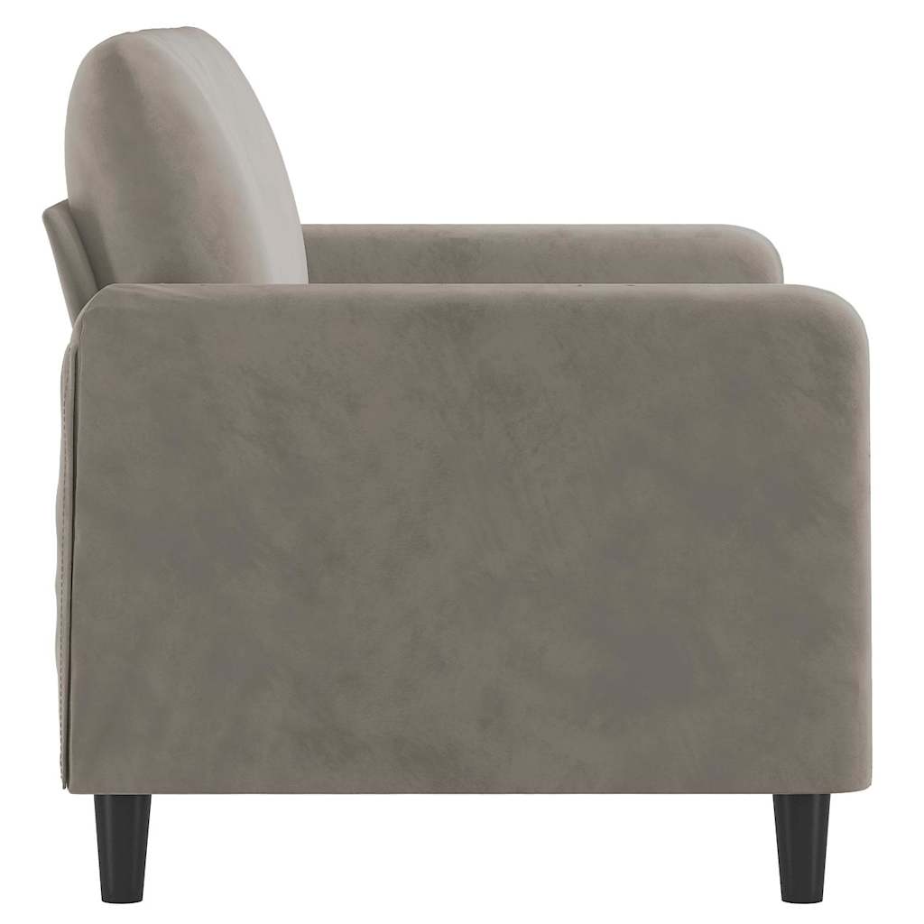 2-personers sofa 120 cm velour lysegrå