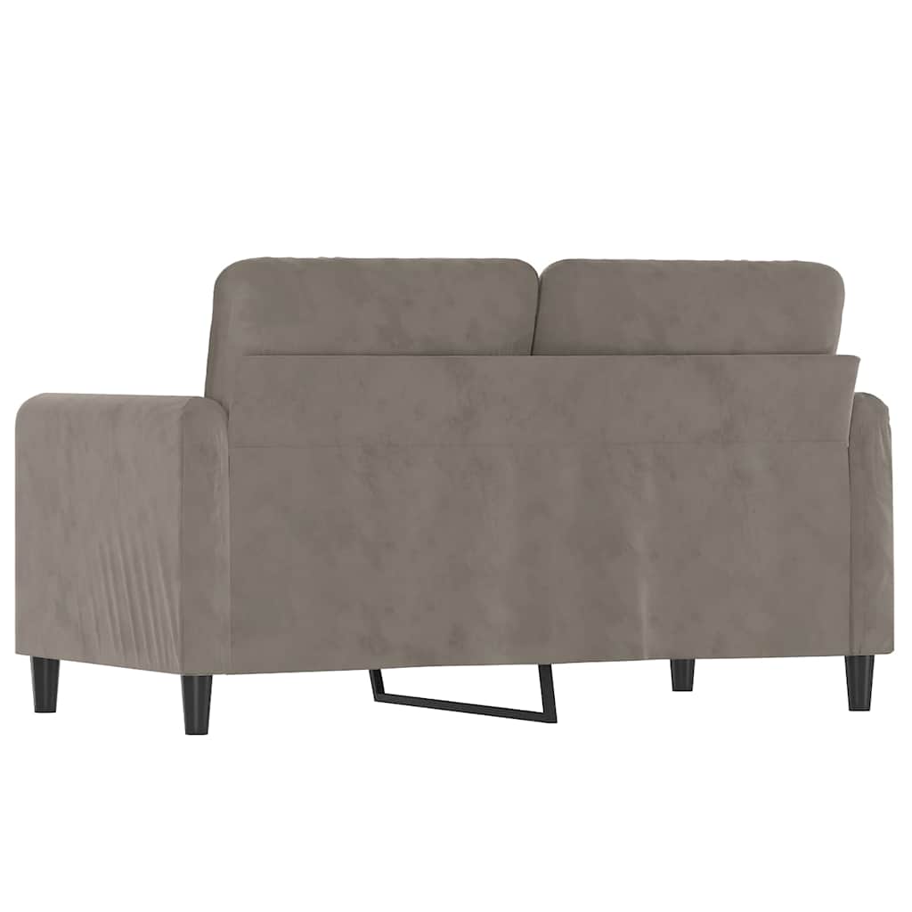 2-personers sofa 120 cm velour lysegrå