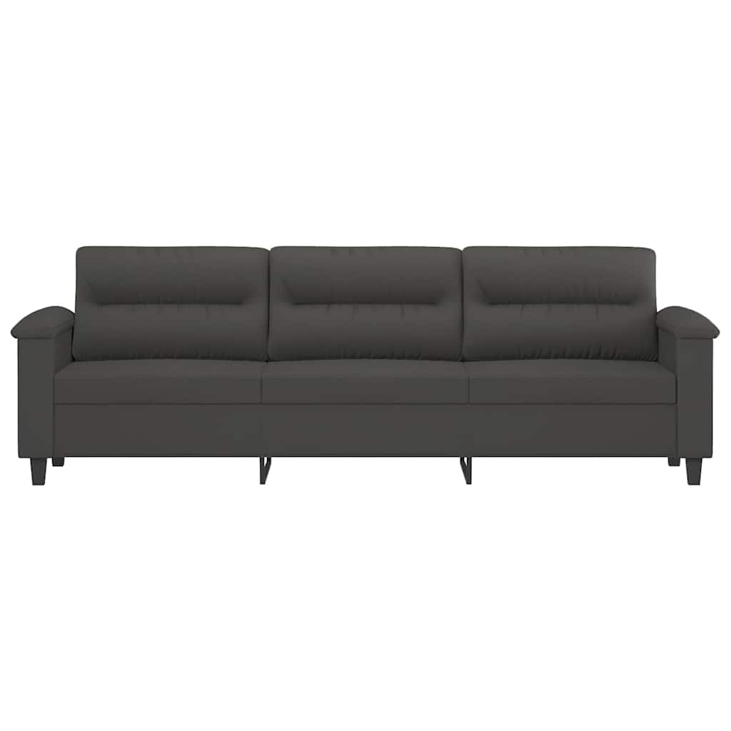 3-personers sofa 210 cm mikrofiberstof mørkegrå