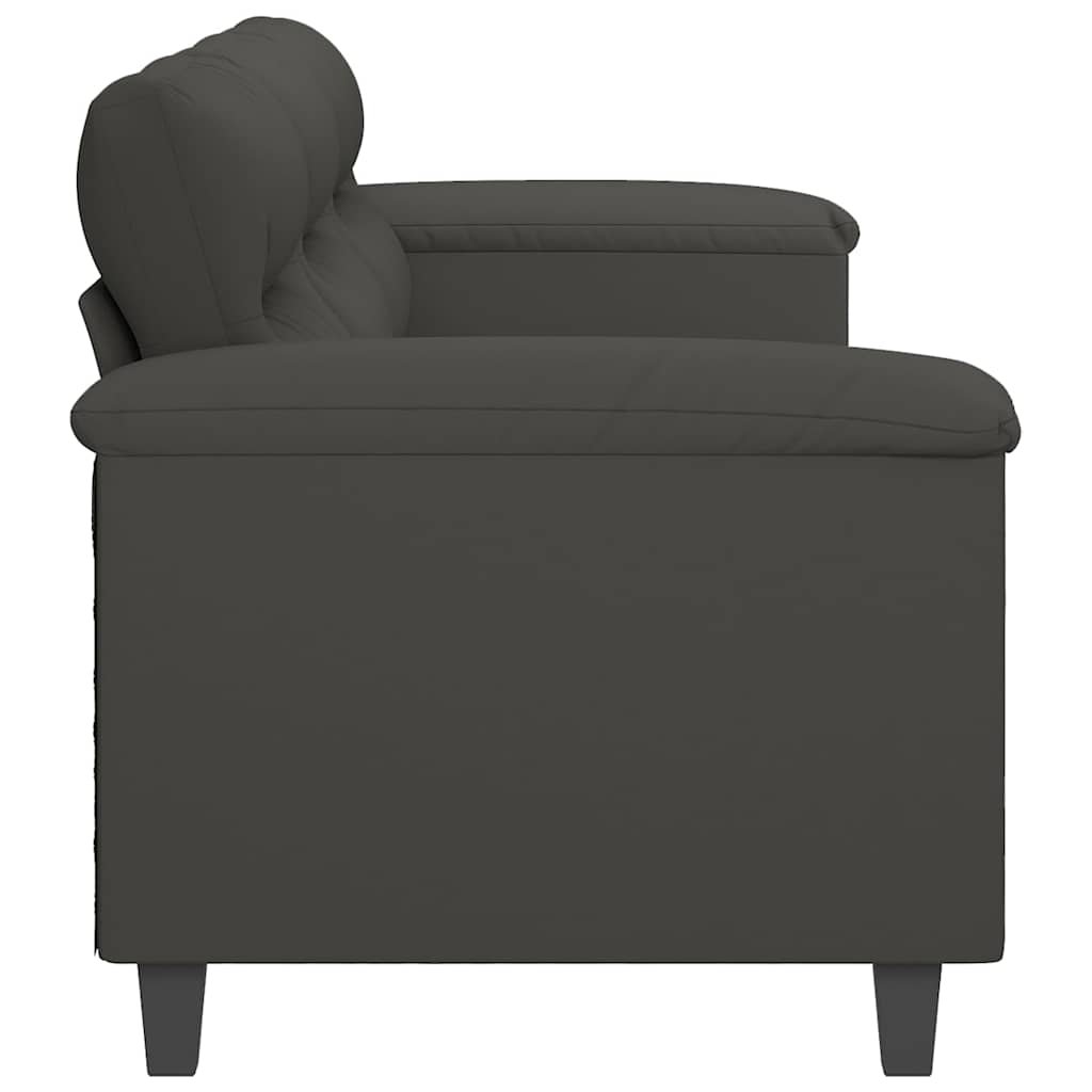 3-personers sofa 210 cm mikrofiberstof mørkegrå