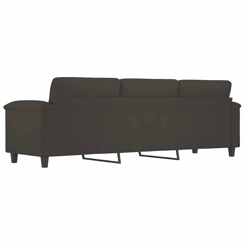 3-personers sofa 210 cm mikrofiberstof mørkegrå