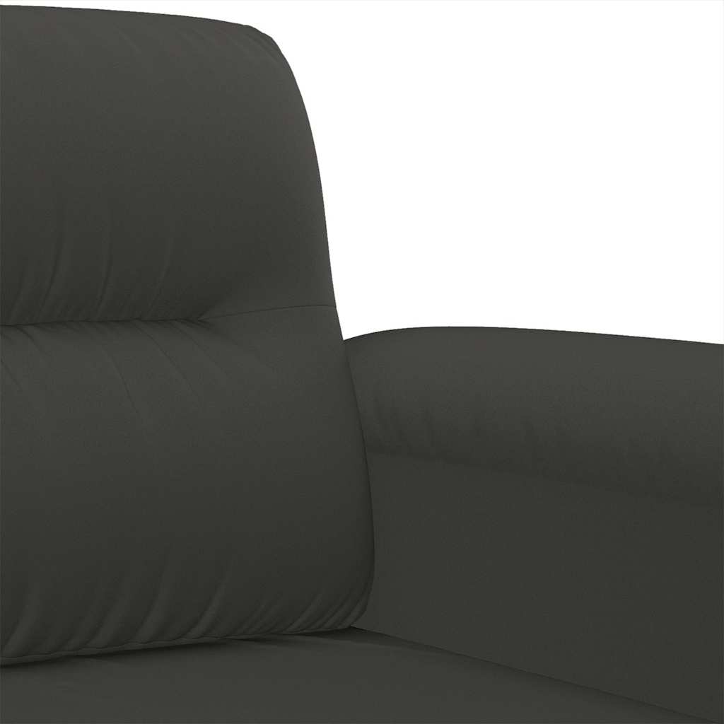 3-personers sofa 210 cm mikrofiberstof mørkegrå