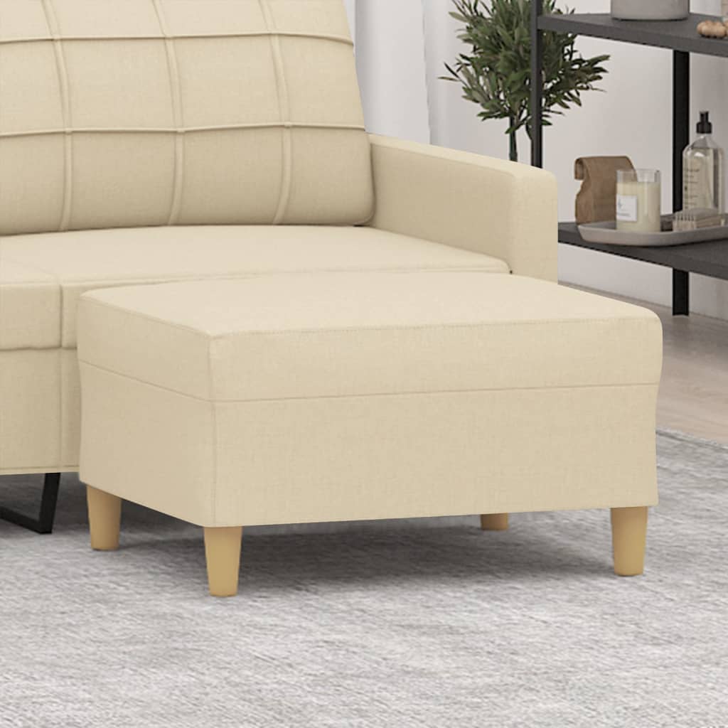 fodskammel 70x55x41 cm stof cremefarvet