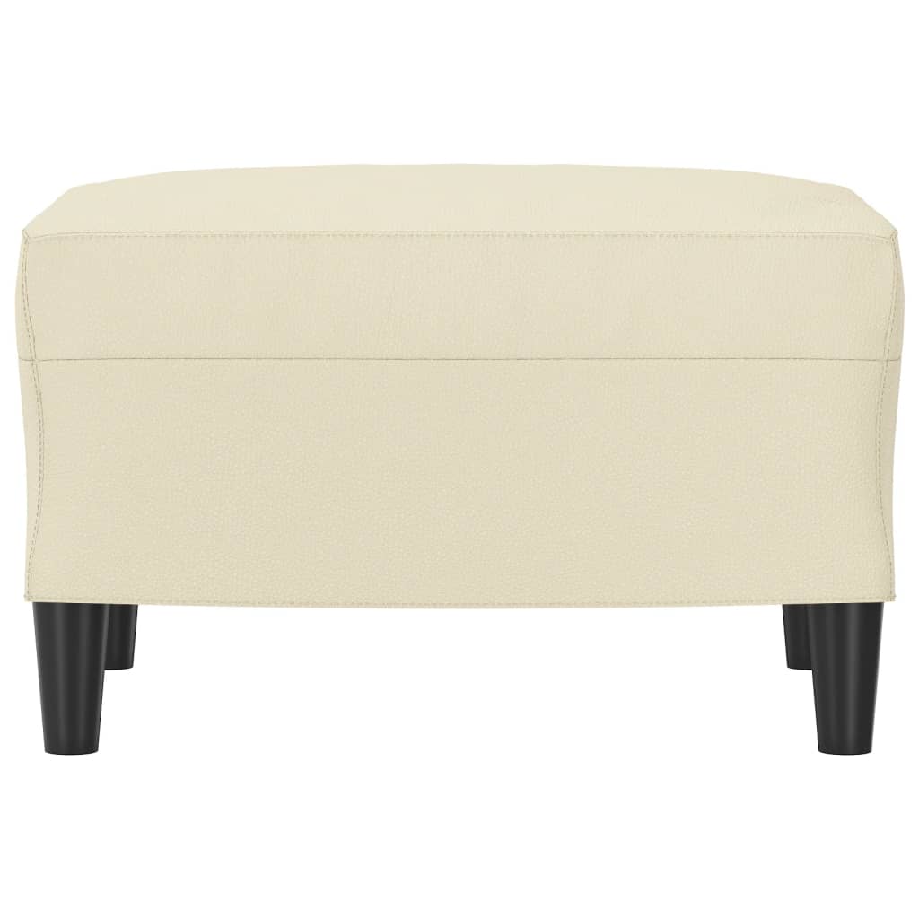 fodskammel 60x50x41 cm kunstlæder cremefarvet
