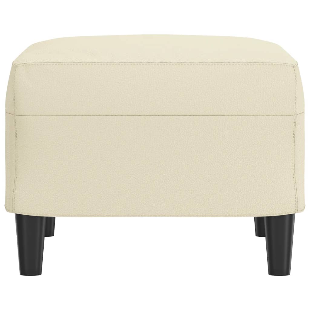 fodskammel 60x50x41 cm kunstlæder cremefarvet