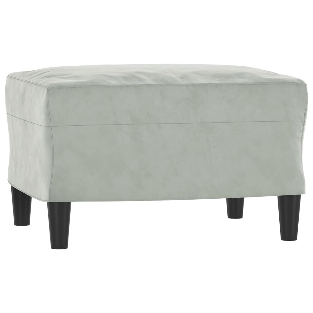 fodskammel 60x50x41 cm velour lysegrå