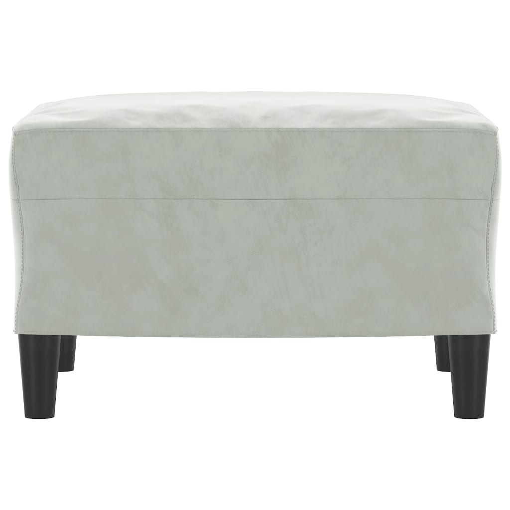 fodskammel 60x50x41 cm velour lysegrå