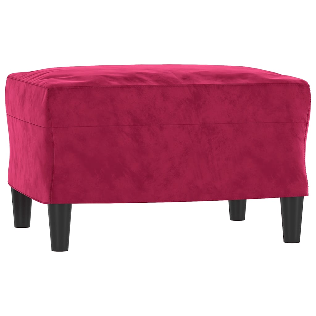 fodskammel 60x50x41 cm velour vinrød
