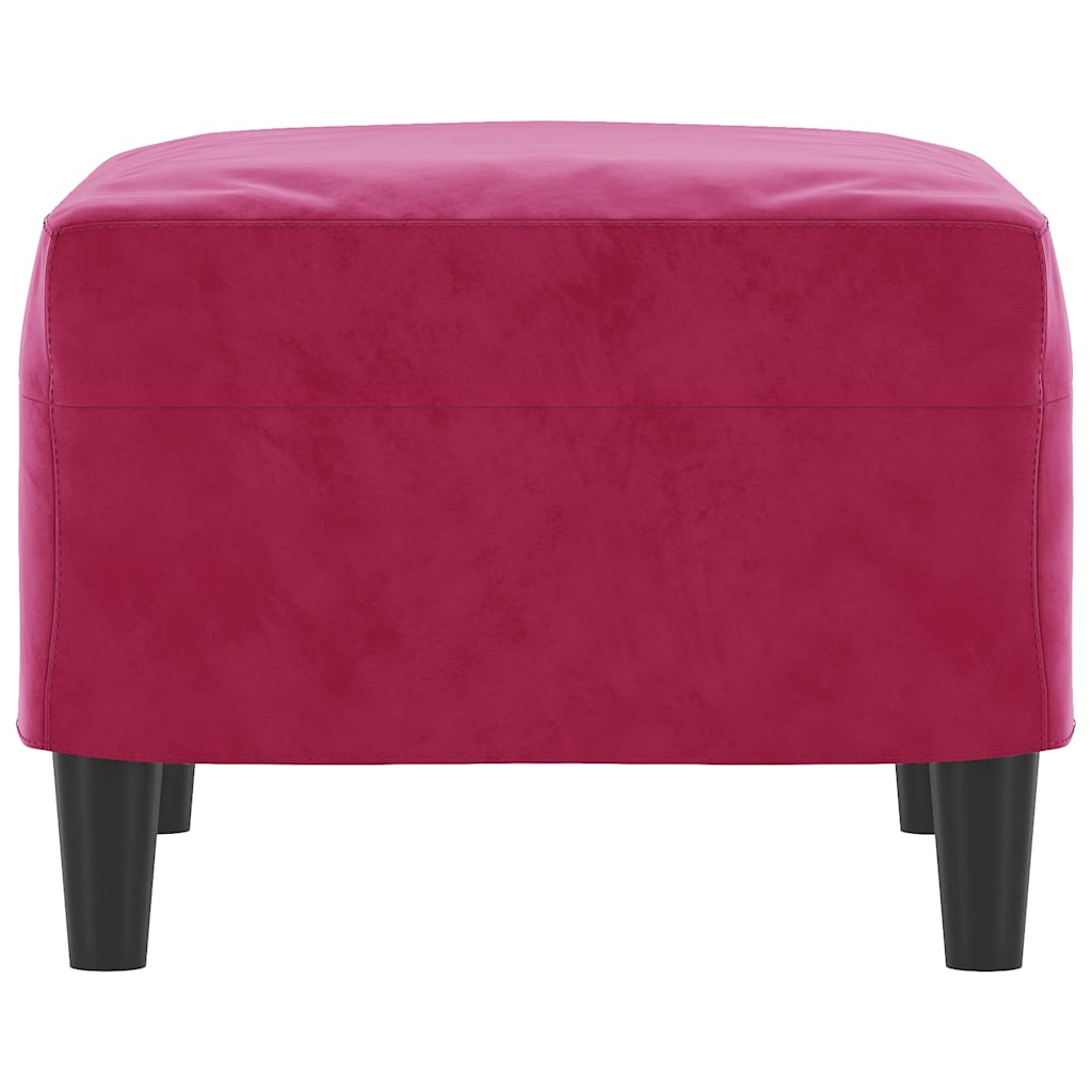 fodskammel 60x50x41 cm velour vinrød