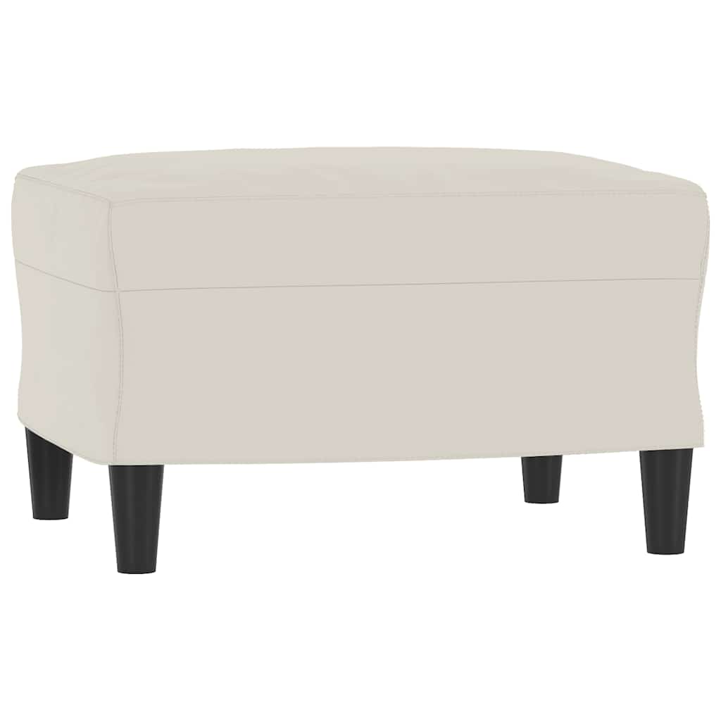 fodskammel 60x50x41 cm velour Cremefarvet